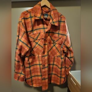 Wild Fable Cozy Orange Plaid Jacket